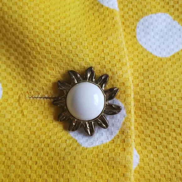 Vintage Sunny Yellow and White Polka Dot Skirt Suit S. 8 Retro/Summer/Fun - Picture 3 of 6